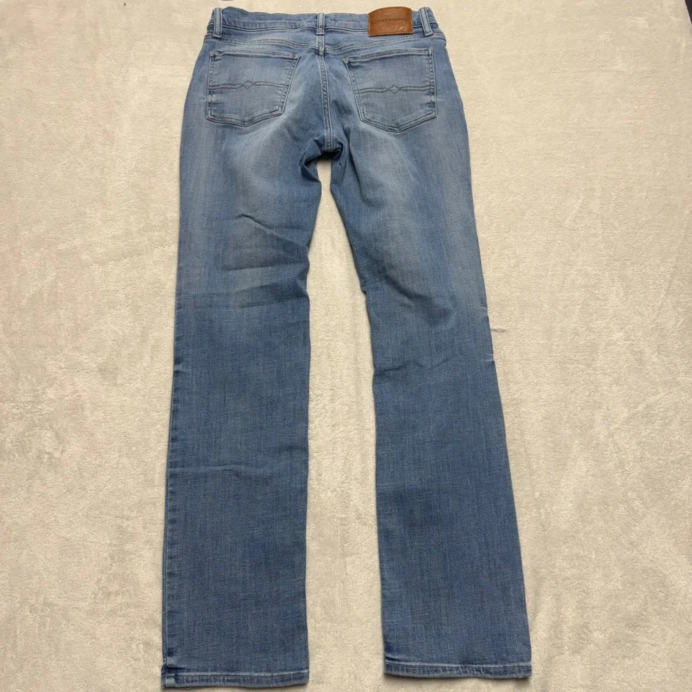 Lucky Brand‎ Sweet Mid Rise Straight Jeans Blue Distressed Denim 6/28 R
